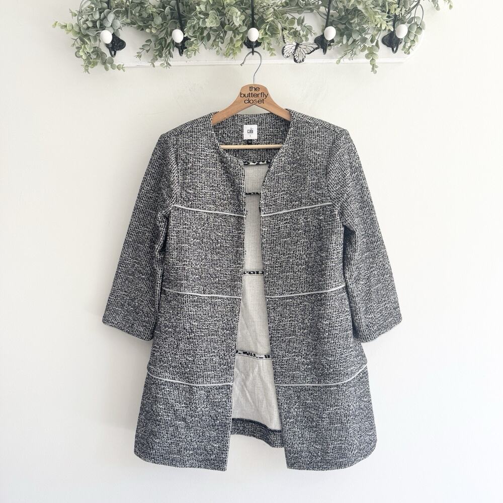 CAbi 5299 The Times Jacket Womens Size Small Gray Overcoat Blazer B-4870